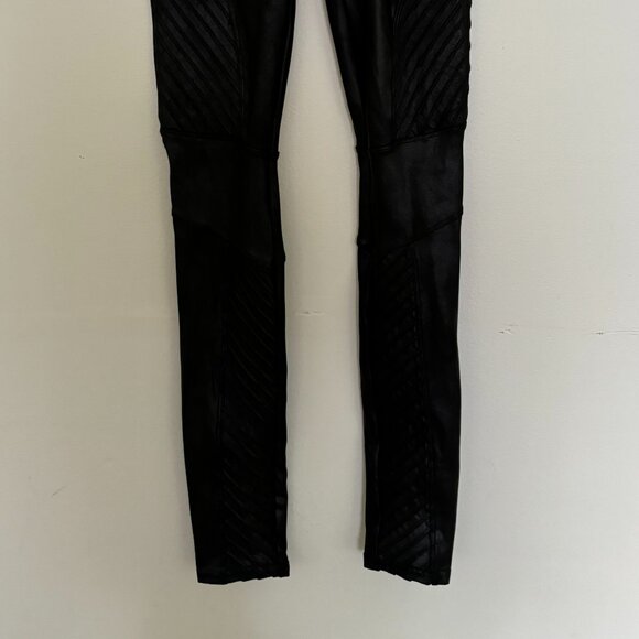 Spanx Black Faux Leather Moto Leggings - Picture 5 of 12